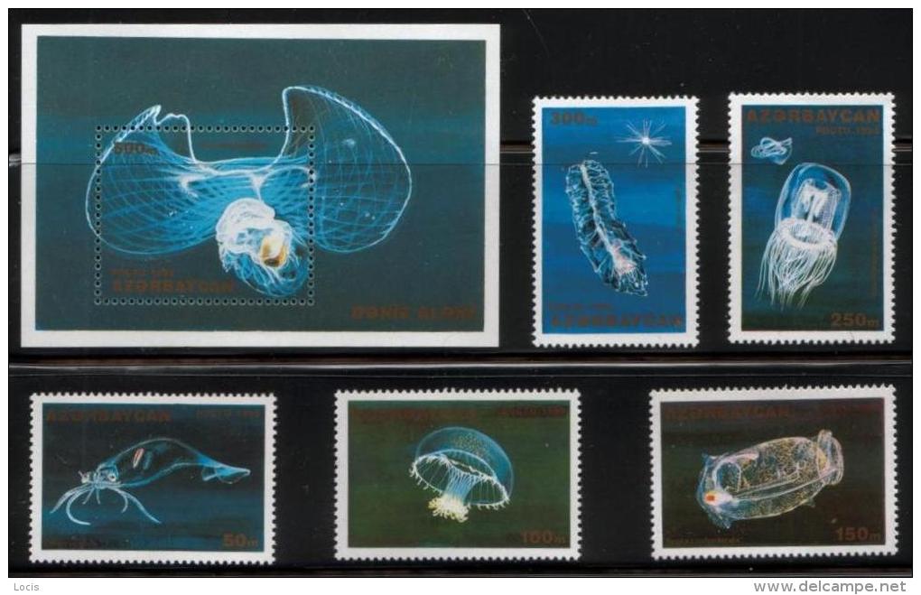 AZERBAiJAN 1995 S/S And Stamps MNH**- Marine Life - Azerbaïjan