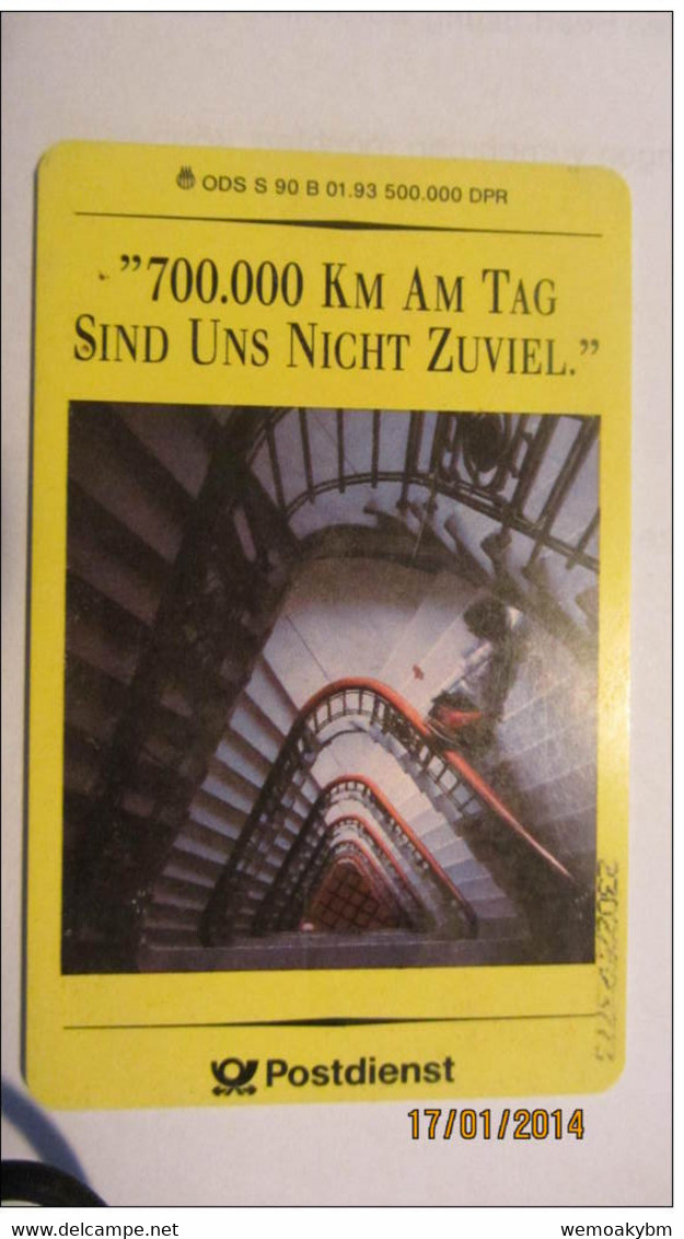 Telefonkarte Der Deutschen Telekom "Postdienst: 700.000 KM Am Tag Sind Uns Nicht Zuviel" 12 DM, 01.93 Auflage: 500.000 - B-Serie: Caritative