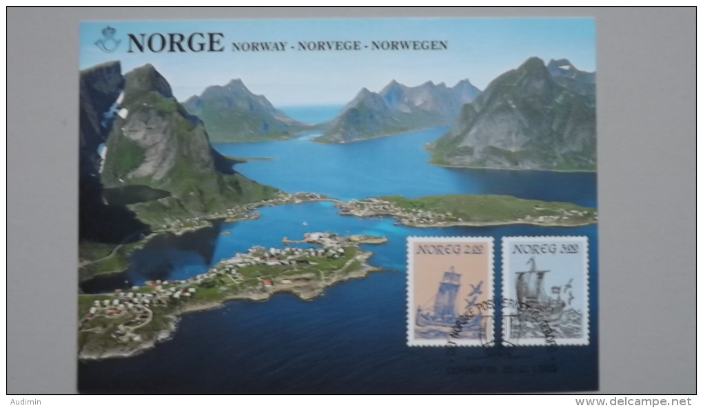 Norwegen 891/2 Yt 847/8 Maximumkarte MK/MC, SST GOTHEX 1985, Nordnorwegische Boote - Maximum Cards & Covers