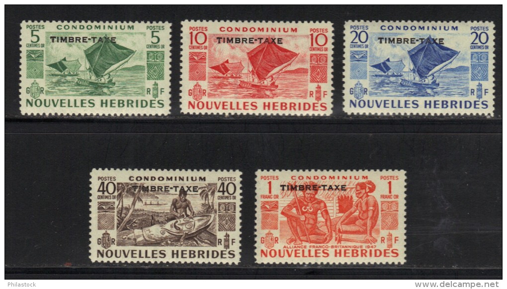 NOUVELLES HEBRIDES N° Taxes 26 à 30 * - Timbres-taxe