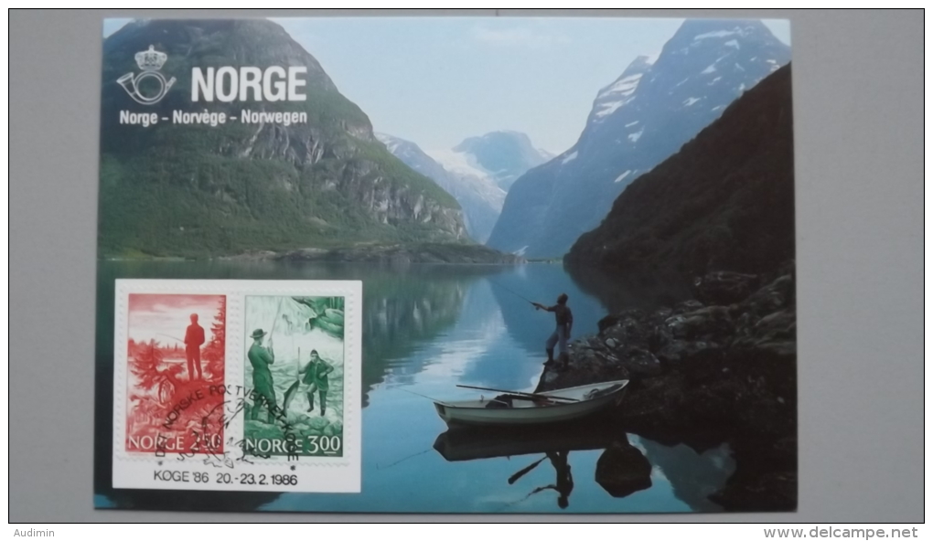 Norwegen 899/0 Yt 855/6 Maximumkarte MK/MC, SST KOGE 1986, Sportfischen - Maximum Cards & Covers