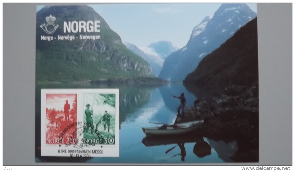 Norwegen 899/0 Yt 855/6 Maximumkarte MK/MC, SST ESSEN 1986, Sportfischen - Maximum Cards & Covers