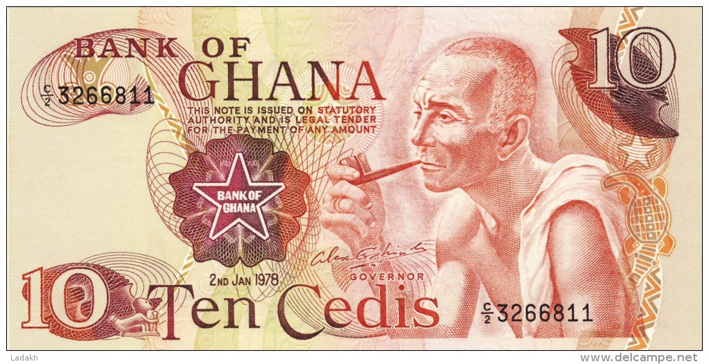 BILLET # GHANA # 1978  # 10 CEDIS  #  PICK 16 # NEUF  # - Ghana