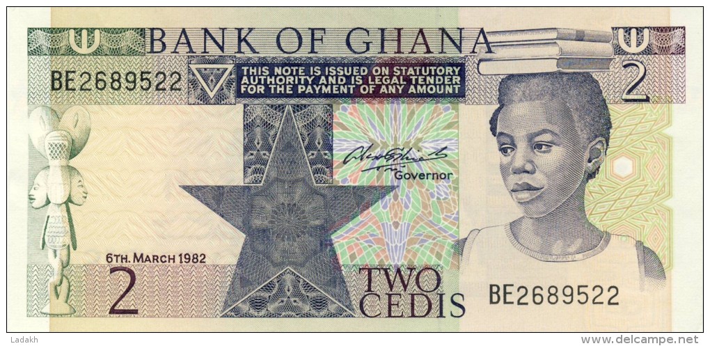 BILLET # GHANA # 1982  # 2 CEDIS   #  PICK 18 # NEUF  # - Ghana
