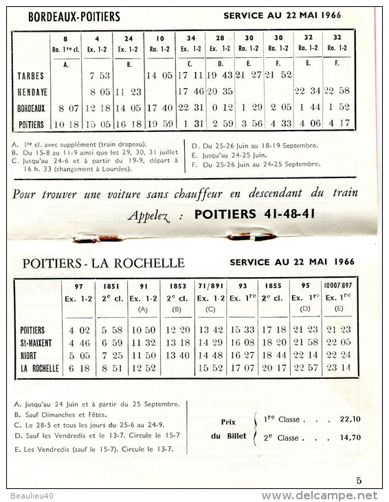 HORAIRES SNCF   PUBLICITÉ   PAULUS GUILLOT  POITIERS   HUIT FEUILLETS DESTINATIONS - Europa