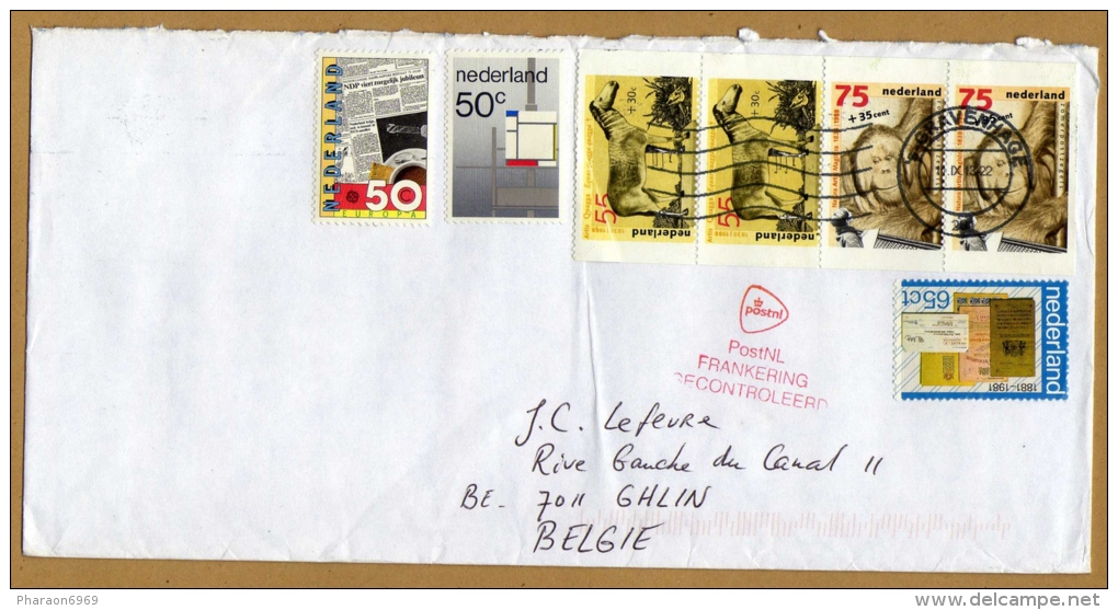 Enveloppe Cover Brief Frankering Gecontroleerd - Lettres & Documents