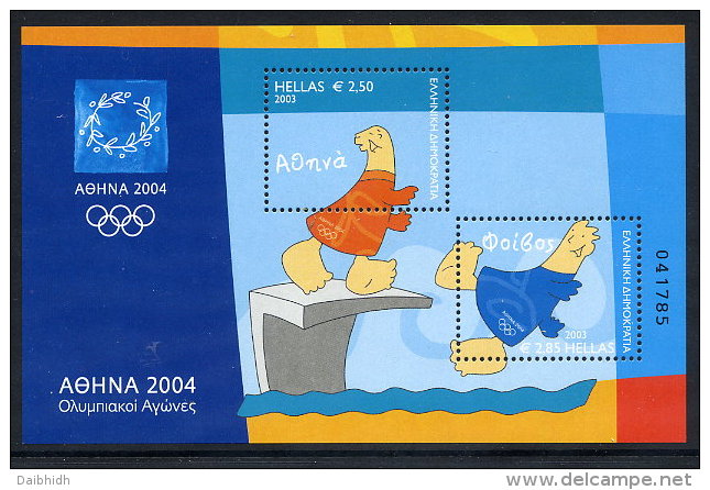 GREECE 2003 Athens Olympic Games VIII:  Mascots Block  MNH / **.  Michel Block 25 - Unused Stamps