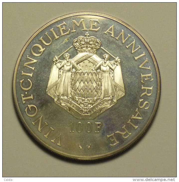 Monaco 100 Francs 1974 Argent / Silver  UNC - Patina - 1960-2001 Nouveaux Francs