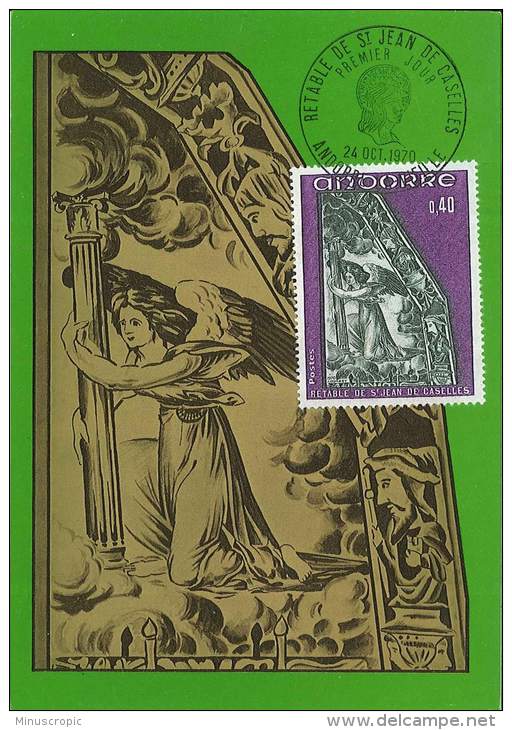 CM Andorre - 1970 - Retable De Saint Jean De Caselles - 0,40 - Cartoline Maximum