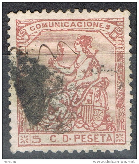 Sello 5 Cts Alegoria Republica 1873, Variedad,  Num 132a º - Oblitérés