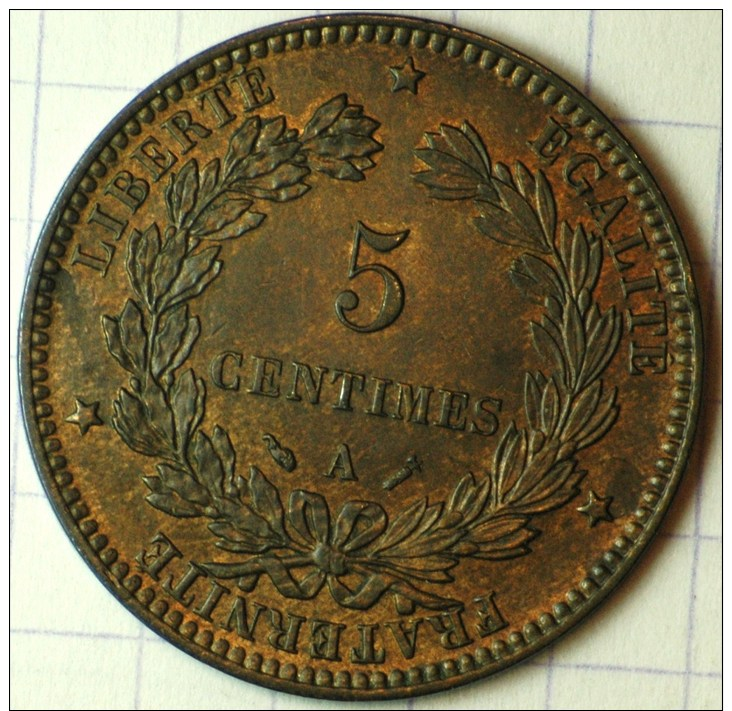 5 CENTIMES BRONZE (5.02 Gr.) CERES 1890  SUPERBE - Other & Unclassified