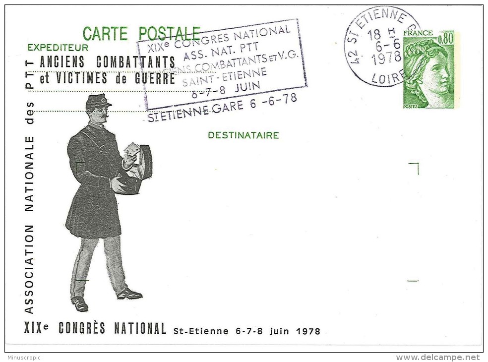 Anciens Combattants Et Victimes De Guerre - Saint Etienne - 1978 - Cartes Postales Repiquages (avant 1995)