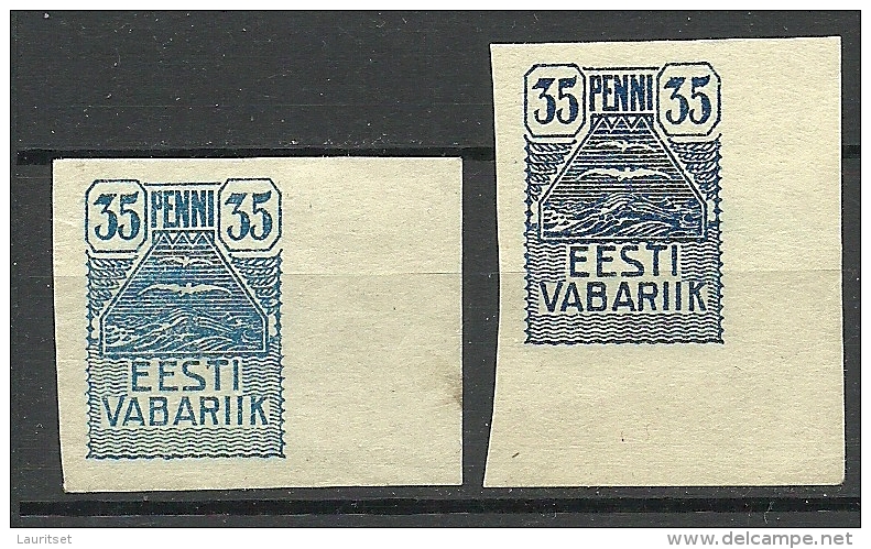 Estland Estonia 1919 Möwe Seagull Michel 10 Different Color Varieties - Dark + Light Blue - Estland