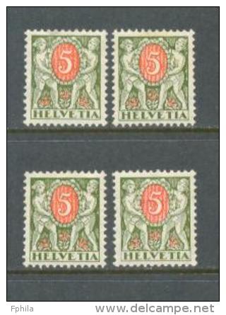 1924 - 1934 SWITZERLAND POSTAGE DUE 4x Stamps MICHEL: P42 MH * - Nuovi