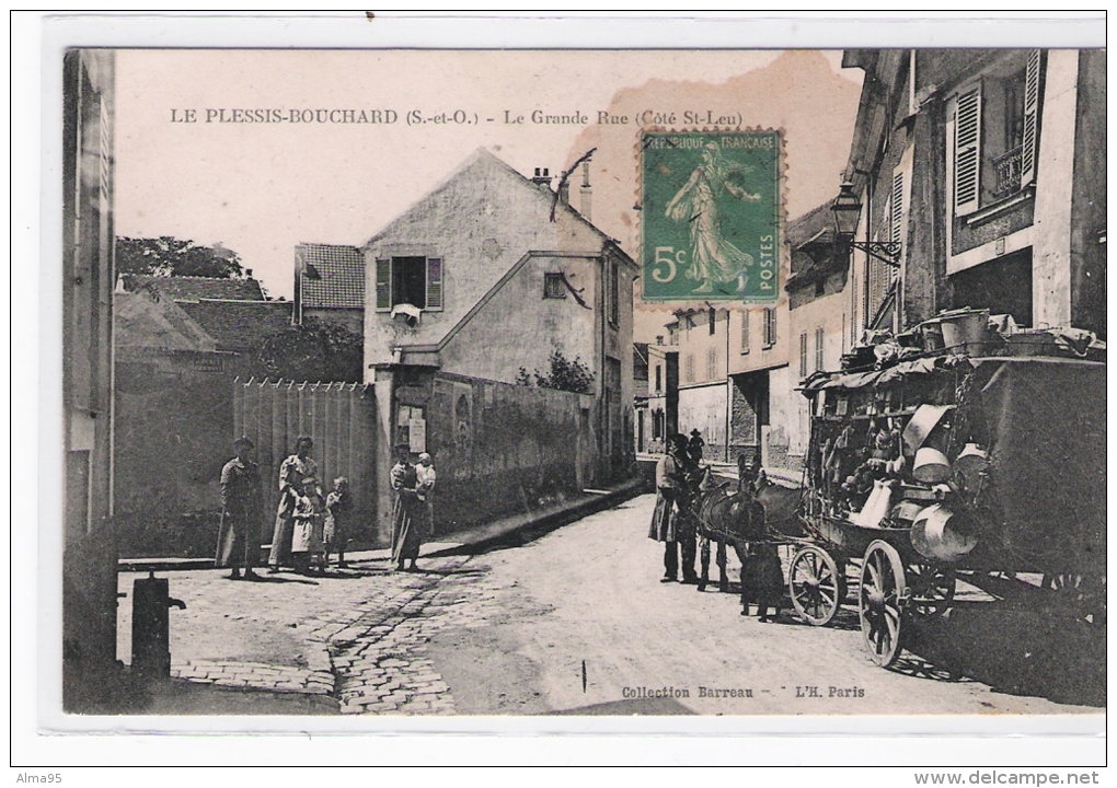 CPA  -  95 -  LE PLESSIS-BOUCHARD - La Grande Rue (Coté St.Leu) - Le Plessis Bouchard