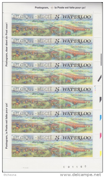 = Bloc 6 Timbres Neufs Gommés Belgique 1990, Avec Vignettes, Waterloo,1815-1990 - 1961-2001