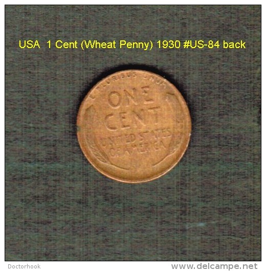 U.S.A.   1  CENT (WHEAT PENNY)  1930  (KM # 132) (US-84) - 1909-1958: Lincoln, Wheat Ears Reverse