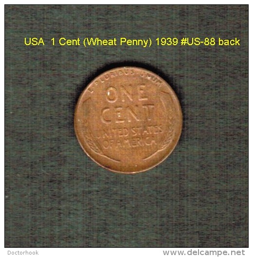 U.S.A.   1  CENT (WHEAT PENNY)  1939  (KM # 132) (US-88) - 1909-1958: Lincoln, Wheat Ears Reverse