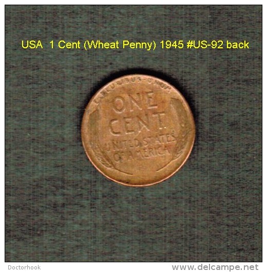 U.S.A.   1  CENT (WHEAT PENNY)  1945  (KM # A132) (US-92) - 1909-1958: Lincoln, Wheat Ears Reverse