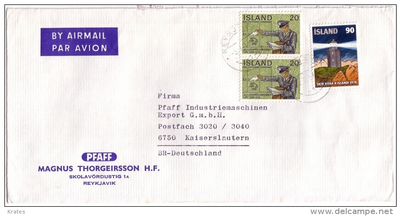 Old Letter - Iceland, Island - Luchtpost