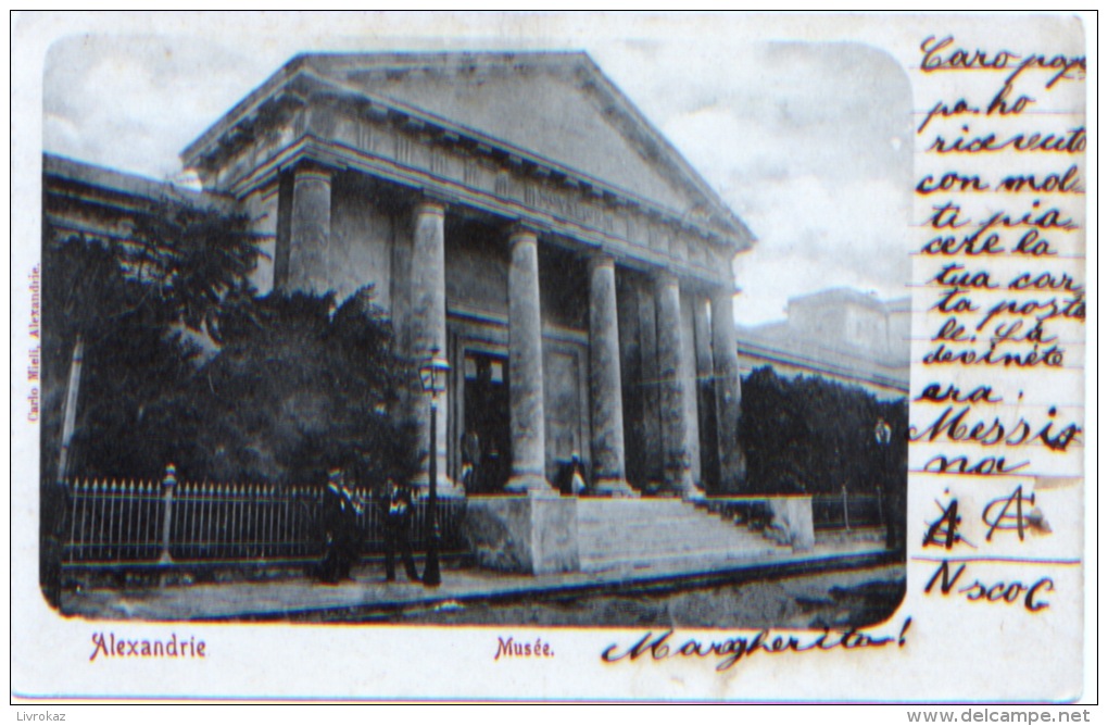 Egypte, Alexandrie, Musée, CP Précurseur Ayant Circulé En 1906, Le Destinataire Est Le Baron Acton à Livorno, Italie - Alexandria