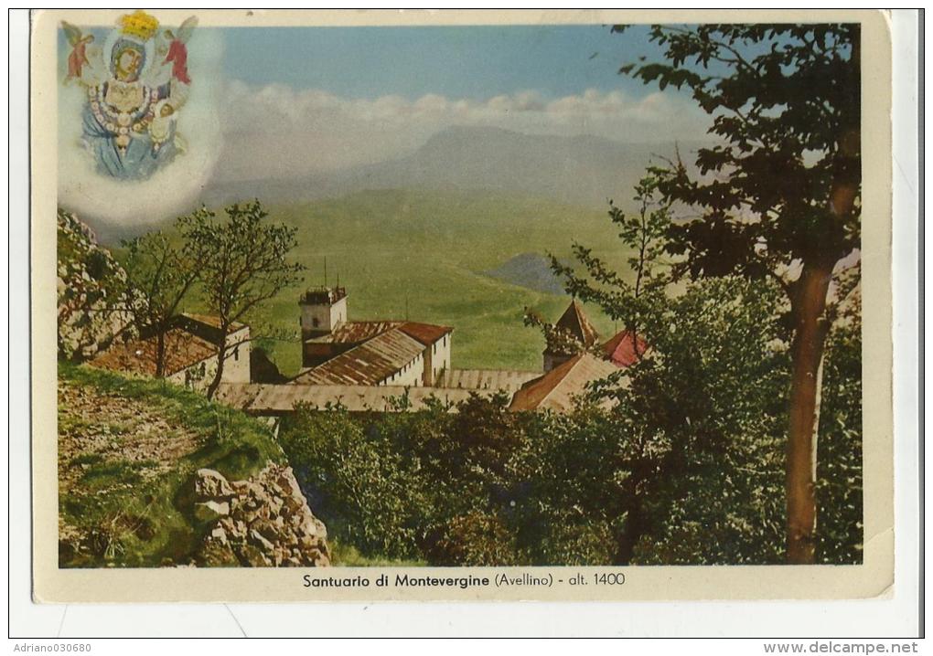 Cartolina Santuario Di Montevergine Avellino A Retro Francobollo E Marche Da Bollo Tassata 73258 - Avellino