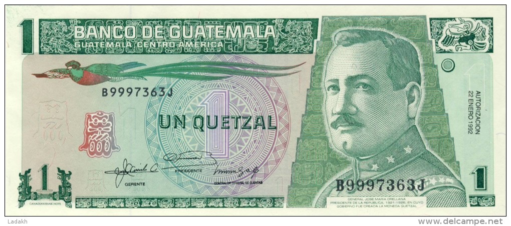 BILLET # GUATEMALA # 1989  # 1  QUETZAL   #  PICK 118  # NEUF  # - Guatemala