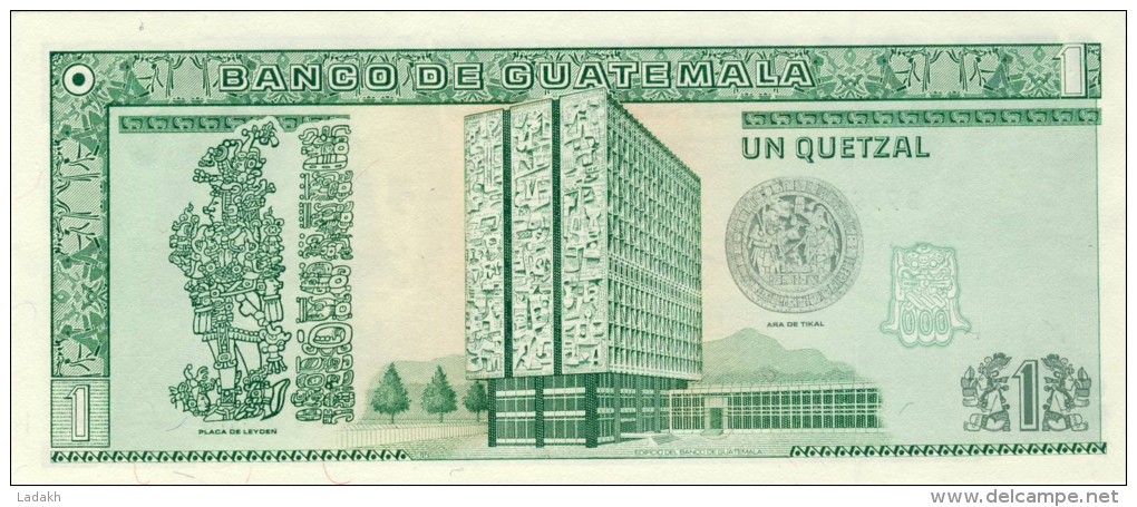 BILLET # GUATEMALA # 1989  # 1  QUETZAL   #  PICK 118  # NEUF  # - Guatemala