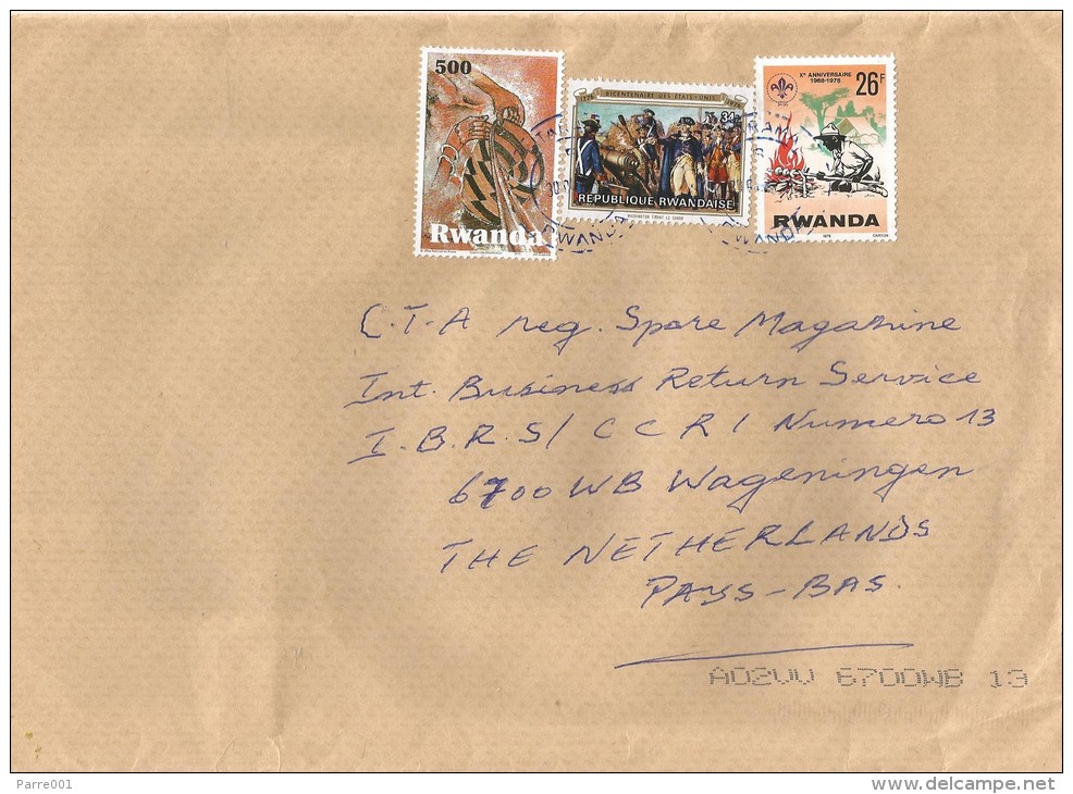 Rwanda 2012 Gitarama USA American Independence Washington Scouting Cover - Brieven En Documenten