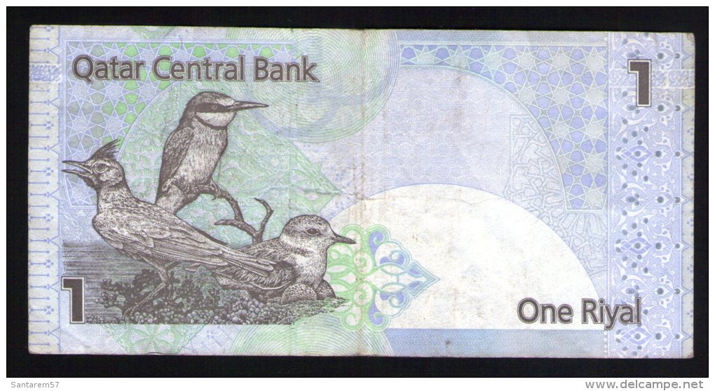 Billet De Banque Nota Banknote Bill 1 One Riyal QATAR Central Bank Birds Oiseaux - Qatar