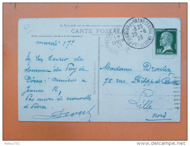 V09-63-hiver En Auvergne-l'observatoire Du Puy De Dome--1923 - Combronde