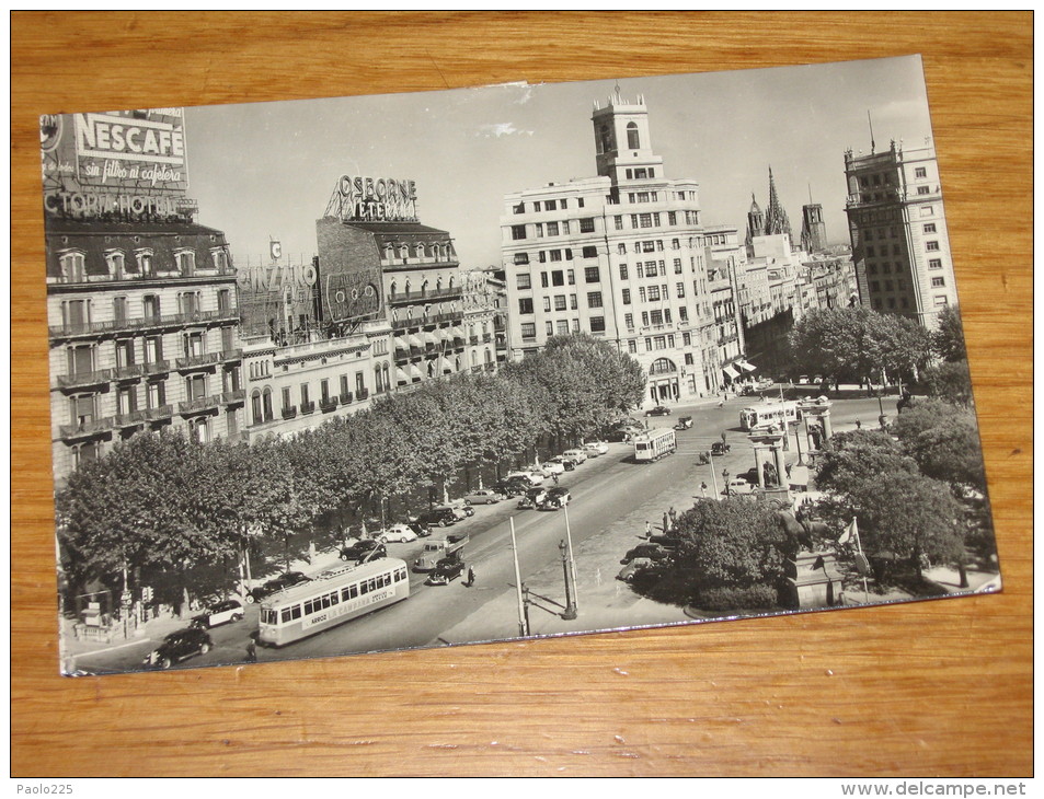 BARCELONA PLAZA DE CATALUNA 1959 BN VG ... DA VEDERE   MOLTO PARTICOLARE - Other & Unclassified