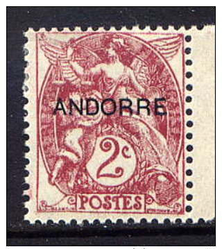 ANDORRE - N° 3* - TYPE BLANC - Neufs