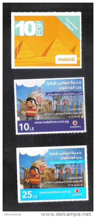 EGYPT - 3 VODAFONE  PHONECARD  - - Egipto