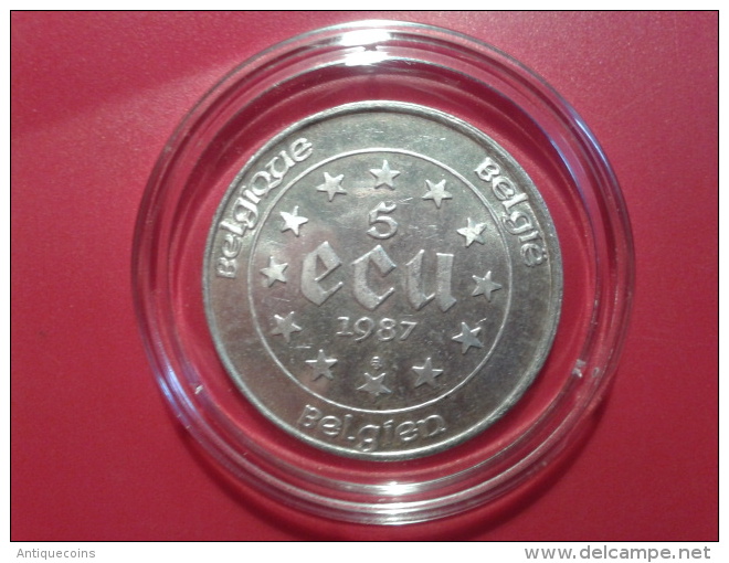 BELGIUM COINS  "5 ECU 1987" - Collections