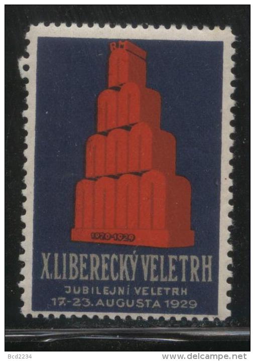 CZECHOSLOVAKIA REICHENBERG LIBEREC JUBILEE FAIR CZECH NHM POSTER STAMP CINDERELLA ERINOPHILATELIE REKLAMENMARKEN - Ongebruikt