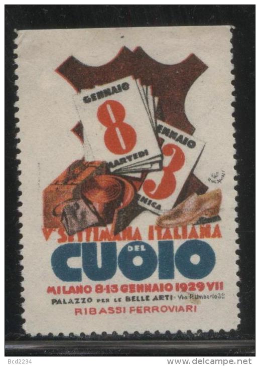 ITALY MILAN 1929 5TH ITALIAN LEATHER INDUSTRY WEEK NO GUM POSTER STAMP CINDERELLA ERINOPHILATELIE REKLAMENMARKEN - Stamps For Advertising Covers (BLP)