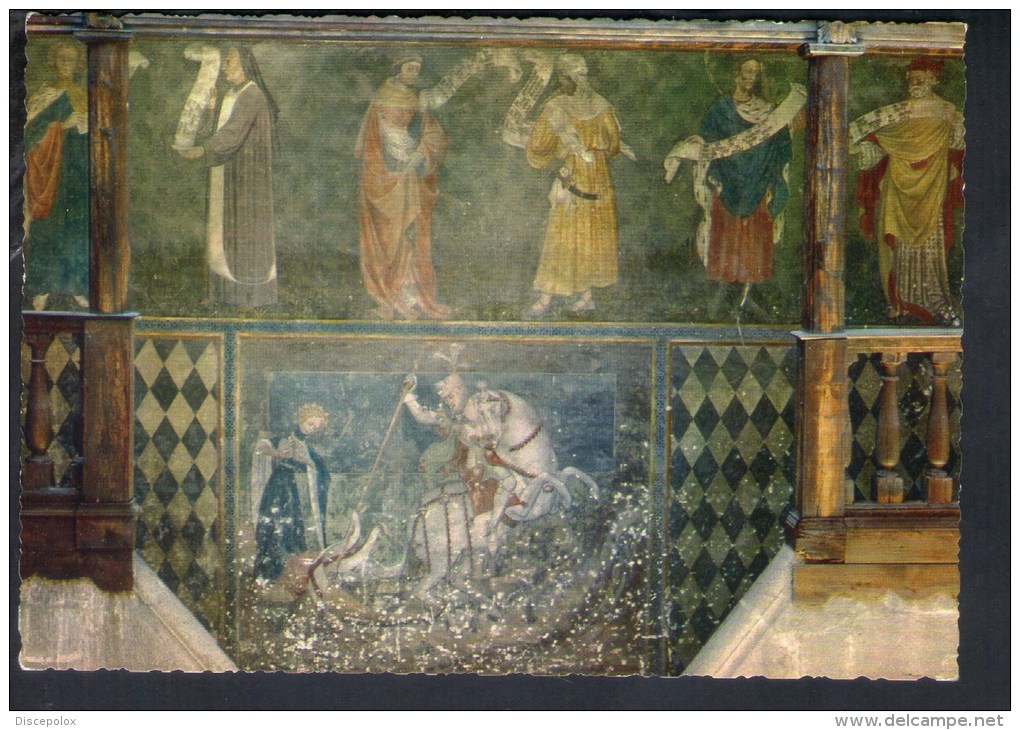 L1039 Affresco Di San Giorgio, Saint George - Castello Di Fenis ( Aosta ) Ed. F.lli Enrico - Fresque, Art, Religion - Altri & Non Classificati