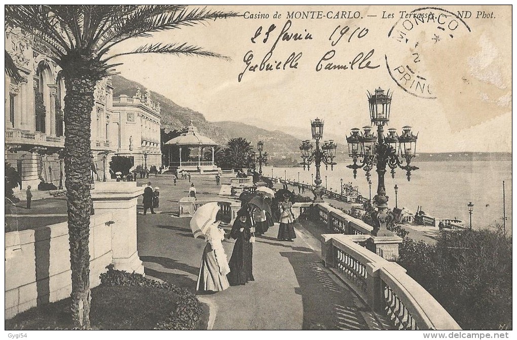 Casino De Monte Carlo Les Terrasses CPA DU 28 F2VRIER 1910 - Casino