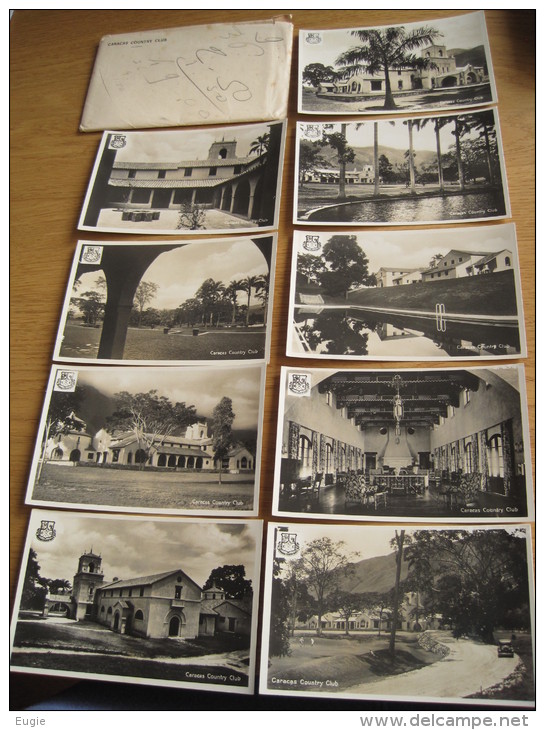 Serie Van 9 Oude Fotokaarten Caracas Coutry Club, Met Enveloppe, Venezuela - Venezuela