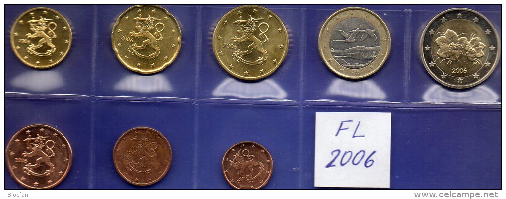 Finnland EURO 2006 Prägeanstalt Helsinki Stg. 24€ Stempelglanz Der Staatlichen Münze Set 1C.- 2€ Coins Of Soumi Finland - Finland