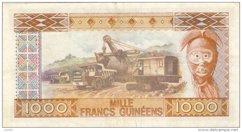 BILLET # GUINEE # 1985 #  1000 FRANCS GUINEENS  # PICK 32 # CIRCULE # - Guinee