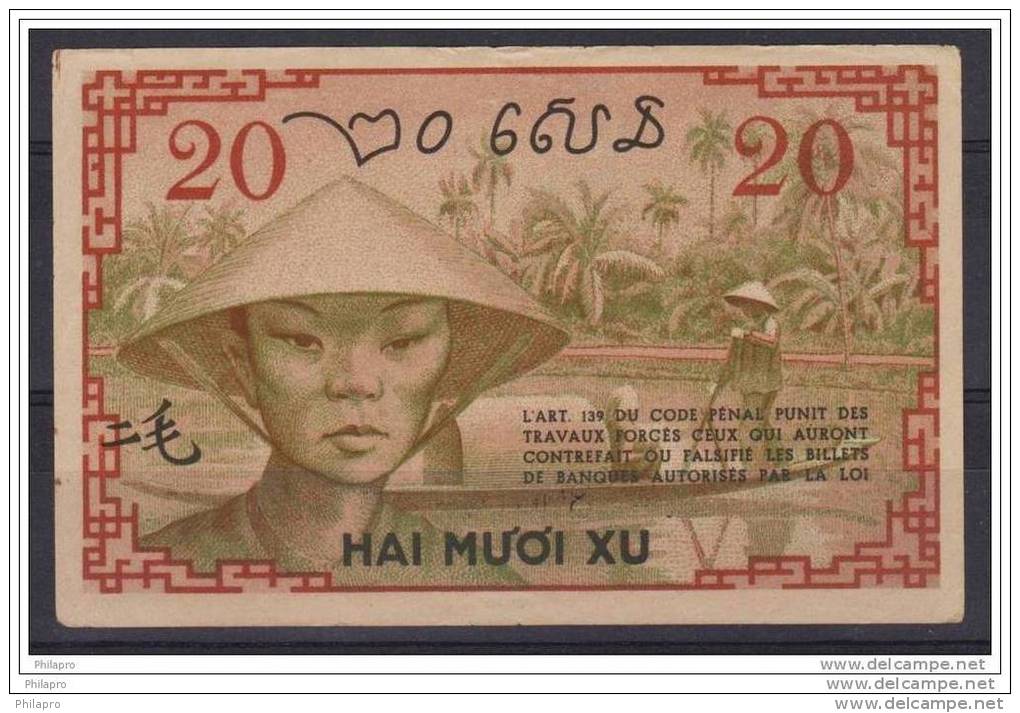 INDOCHINA : CAMBODIA  LAOS  VIETNAM  BANKNOTE  PICK N°86a   VF - Indochine