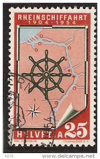 1954 Navigation Sur Le Rhin Bleu Decale Z318.1.12 Cat 200.- - Variétés