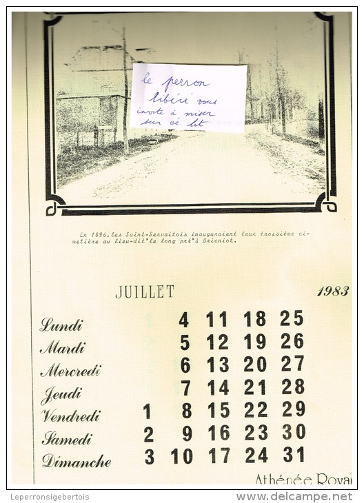 NAMUR - SAINT-SERVAIS - Calendrier 1983 - Athénée Royal - Format 22,5 / 35 cm