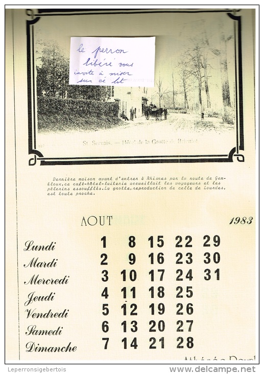 NAMUR - SAINT-SERVAIS - Calendrier 1983 - Athénée Royal - Format 22,5 / 35 cm