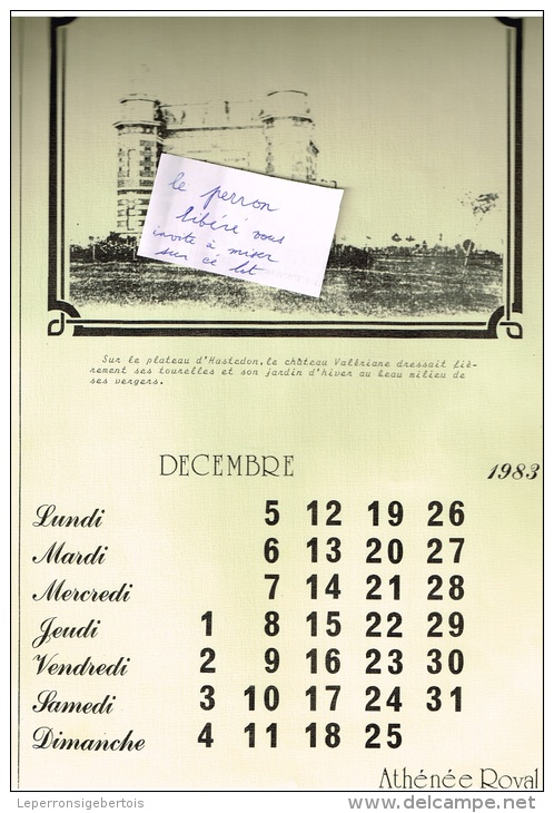 NAMUR - SAINT-SERVAIS - Calendrier 1983 - Athénée Royal - Format 22,5 / 35 cm