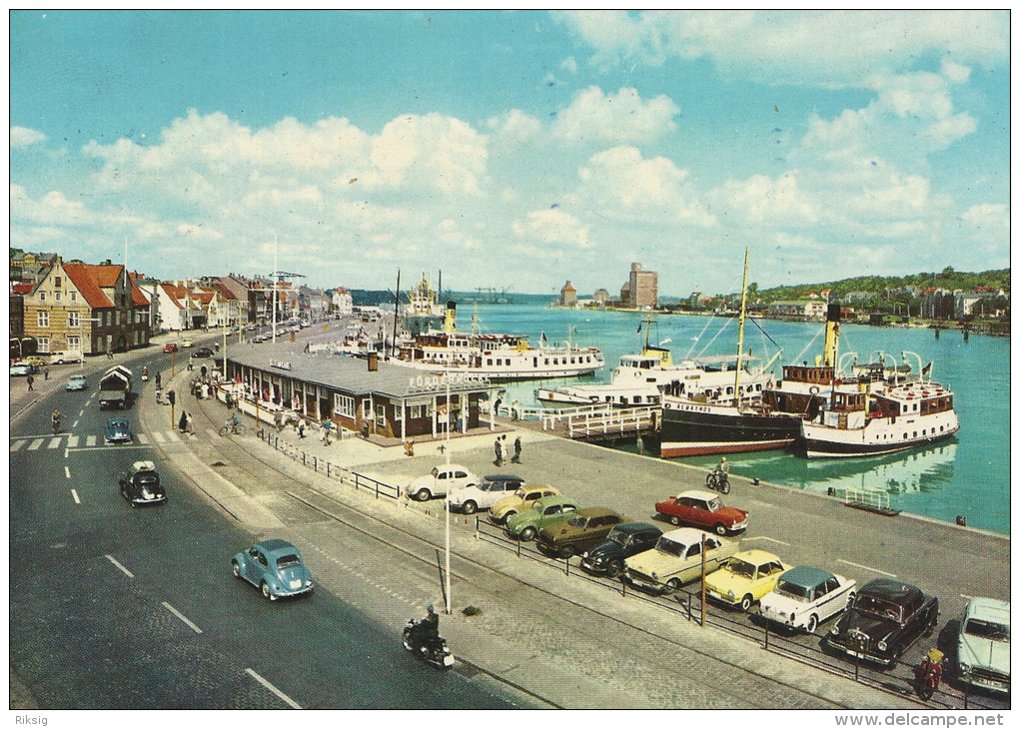 Flensburg  Hafen Mit  Fördebrücke  - Ferries - Old Cars   Germany.  A-3364 - Flensburg