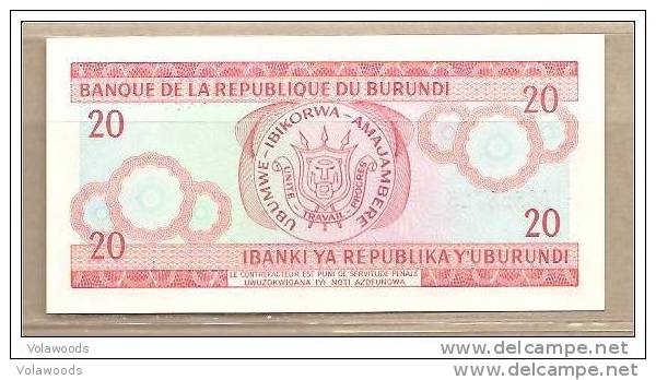 Burundi - Banconota Non Circolata Da 20 Franchi P-27d.5 - 2007 - Burundi