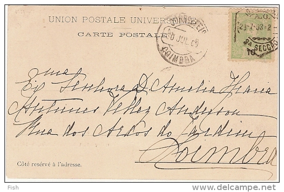 Portugal & Postal Coche D.João V 1703, Lisboa / Coimbra 1903 (2) - Storia Postale